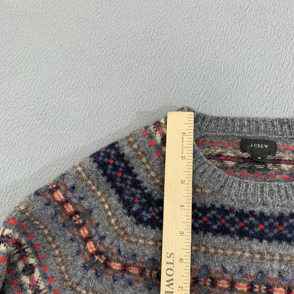 J Crew Sweater Womens Medium Lambs Wool Pullover Aztec Southwestern Winter - Picture 5 of 16